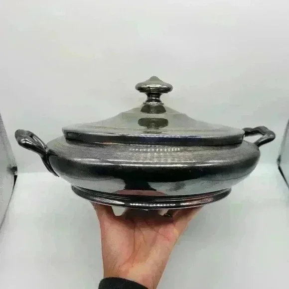 Vintage REED and BARTON Silver Plate Covered Dish/pan Handled No.1100. Taunton - Picture 6 of 15